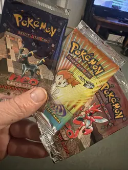 Pokemon With Empty Booster Packs. Neo Discovery And Gym Heroes. - Image 1