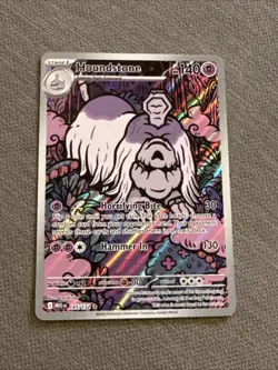 Pokemon TCG Houndstone 145/132 Me01: Mega Evolution Holo Illustration Rare Mint - Image 1
