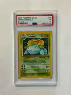 2000 Pokemon Base Set 2 Venusaur Holo #18 PSA 5 EX - Image 1
