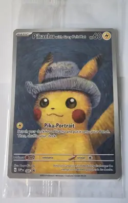 Pokemon Van Gogh Pikachu with Grey Felt Hat SVP Black Star Promo 085 SEALED - Image 1