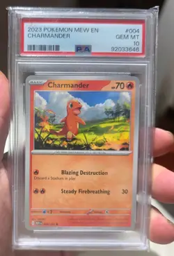 2023 POKEMON MEW EN-151 #004 CHARMANDER PSA 10 - Image 1