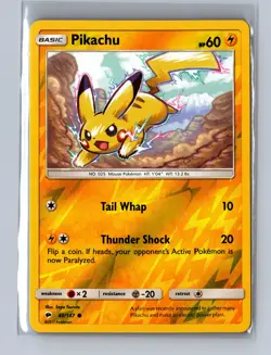 Pikachu Reverse Holo Pokemon SM - Burning Shadows #40/147 - Image 1
