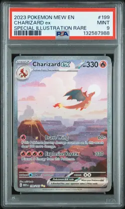 Pokemon TCG Charizard ex 199/165 Scarlet & Violet 151 Special Illustration PSA 9 - Image 1