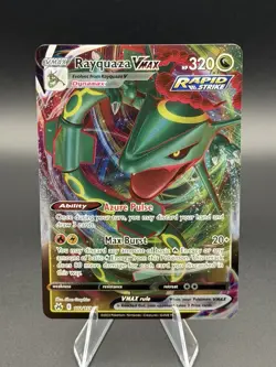 Rayquaza VMAX 102/159 Pokemon Crown Zenith Ultra Rare Full Art Rapid Strike Holo - Image 1