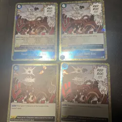 Gum-Gum Red Roc OP04-056 One Piece Card Game x4 Playset PRB Jolly Roger Foil - Image 1