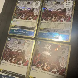 Gum-Gum Red Roc OP04-056 One Piece Card Game x4 Playset PRB Jolly Roger Foil - Image 3