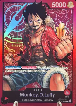 • Monkey.D.Luffy • ST01-001 SR Leader Pre-Errata Holo Foil One Piece TCG LP - Image 1