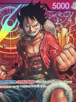 • Monkey.D.Luffy • ST01-001 SR Leader Pre-Errata Holo Foil One Piece TCG LP - Image 2