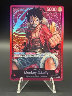 • Monkey.D.Luffy • ST01-001 SR Leader Pre-Errata Holo Foil One Piece TCG LP - Image 3