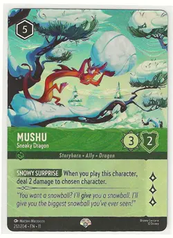 Disney Lorcana Winterspell MUSHU Sneaky Dragon Epic Foil #212/204 - Image 1