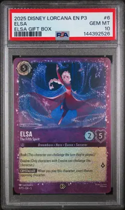2025 DISNEY LORCANA EN P3-PROMO ELSA GIFT BOX #6 ELSA - THE FIFTH SPIRIT PSA 10 - Image 2