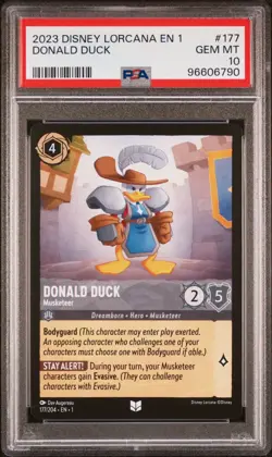 PSA 10 💎 Donald Duck Musketeer 177/204 First Chapter 2023 Disney Lorcana #177 - Image 1