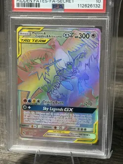 Pokemon PSA 10 - Moltres & Zapdos & Articuno GX (Secret) 69/68 Hidden Fates Holo - Image 3