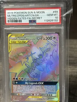Pokemon PSA 10 - Moltres & Zapdos & Articuno GX (Secret) 69/68 Hidden Fates Holo - Image 4