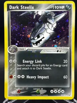 2004 Dark Steelix Team Rocket Returns Swirl! Pokemon TCG 10/109 Rare Holo LP - Image 1