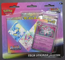 PRISMATIC EVOLUTIONS TECH STICKER COLLECTION SYLVEON POKEMON TCG BLISTER PACK - Image 1