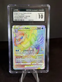 Pokemon 2022 Origin Forme Palkia VSTAR 192/189 Rainbow RR Astral Radiance CGC 10 - Image 1