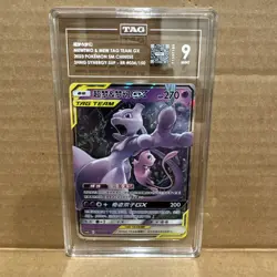 Pokemon Tag 9 Mewtwo & Mew GX RR 2023 034/150 CSM2bC S. Chinese Shng Synergy Sup - Image 1
