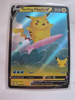 2021 Pokemon Celebrations #008/025 Surfing Pikachu V Mint - Image 1