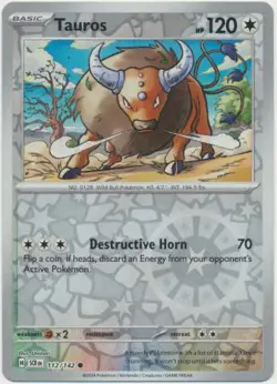 TAUROS 112/142 STELLAR CROWN POKEMON (REVERSE HOLO, NM) - Image 1