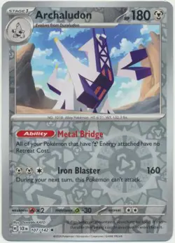ARCHALUDON 107/142 STELLAR CROWN POKEMON (REVERSE HOLO, NM) - Image 1