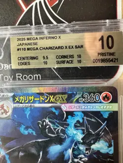 BGS 10 Pristine Pokemon Mega Charizard EX SAR 2025 Mega Inferno X BEAUTIFUL!! - Image 2