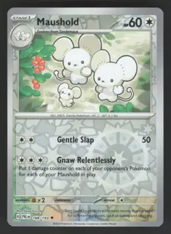 Maushold 168/193 Reverse Holo Pokemon TCG Paldea Evolved NM - Image 1