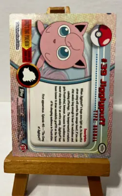 Topps Series 1 1999 TV Animation Ed JIGGLYPUFF #39 Pokemon Character Card - Image 2