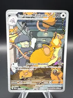 Pokemon TCG Team Rockets Raticate Card 202/182 Destined Rivals Illustration Rare - Image 1