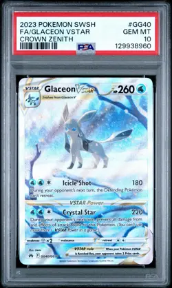 PSA 10 GLACEON VSTAR GG40/GG70 | Crown Zenith Full Art Graded Pokemon Card - Image 1