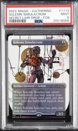 2022 MTG SECRET LAIR DROP FOIL #1113 SOLEMN SIMULACRUM PSA 9 - Image 1