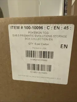 Sealed Pokemon Scarlet & Violet SV8.5 Prismatic Evolutions Surprise Box Case - Image 5