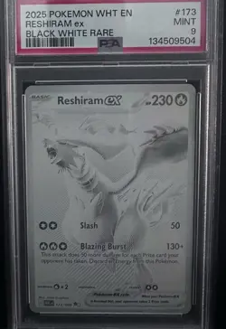 Pokemon TCG Reshiram EX White Flare Card 166/086 Sir PSA 9 Near Mint - Image 1