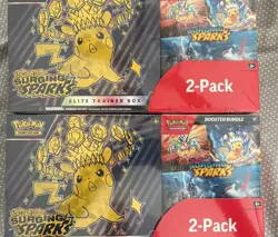 Pokemon Surging Sparks ETB & Booster Bundle Costco 2-pack Factory Sealed Lot X 2 - Image 1