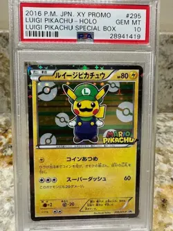 2016 POKEMON JPN XY PROMO LUIGI #293 MARIO #295 HOLO SET PSA 10 - Image 4