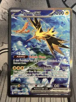 Pokemon TCG Zapdos EX 202/165 Scarlet & Violet 151 SIR Holo NM Card English - Image 1