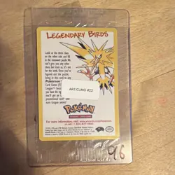 Pokemon Articuno Legendary Birds Vintage 2000 Card #22 Single Card - Image 1