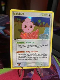 Pokemon TCG Igglybuff 21/100 EX Crystal Guardians Reverse Holo Rare Stamped - Image 1