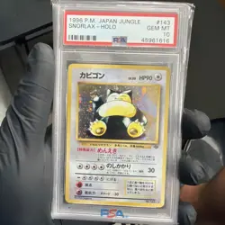 Snorlax Jungle Japanese Pokemon PSA 10 Holo Rare #143 Gem Mint - Image 1