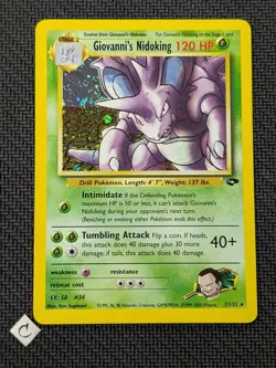 Giovanni's Nidoking 7/132 - Gym Challenge Unlimited Holo Rare Pokemon TCG NM - Image 1