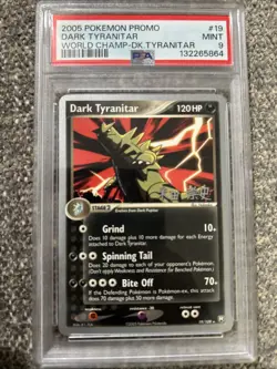 Pokemon TCG Dark Tyranitar 19/109 World Championships 2005 Psa 9 - Image 1