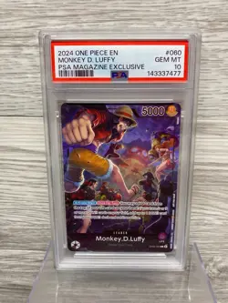 2024 ONE PIECE PROMOS PSA MAGAZINE EXCLUSIVE #060 MONKEY D. LUFFY PSA 10 - Image 1