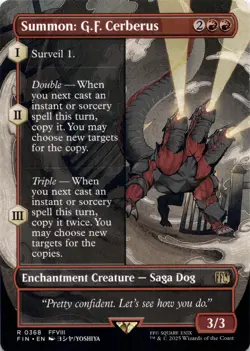 Summon: G.F. Cerberus BORDERLESS Final Fantasy Magic MTG NM - Image 1