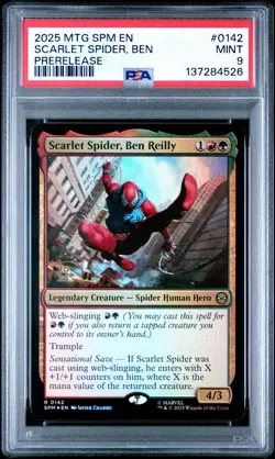 Scarlet Spider-man 2025 Marvel's Spider-Man Prerelease Promos Magic MTG PSA 9 - Image 1