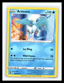 💥 Pokemon 2022 TCG Articuno Silver Tempest 036/195 Holo Rare - Image 1