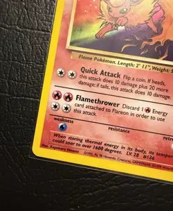 Pokemon TCG Jungle 1999 Flareon Holo Card 3/64 Near Mint - Image 4