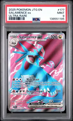 2025 Pokemon Journey Together Salamence Ex Ultra Rare 177/159 PSA 9 - Image 1