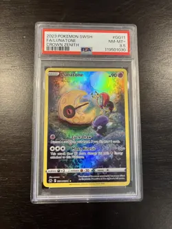 2023 POKEMON SWORD & SHIELD CROWN ZENITH #GG11 FULL ART/LUNATONE PSA 8.5 NM-MT+ - Image 1