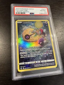 2023 POKEMON SWORD & SHIELD CROWN ZENITH #GG11 FULL ART/LUNATONE PSA 8.5 NM-MT+ - Image 2