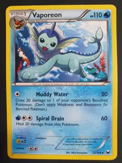 Vaporeon 25/108 - Dark Explorers Set - Pokemon Card - Lightly Played - Image 1